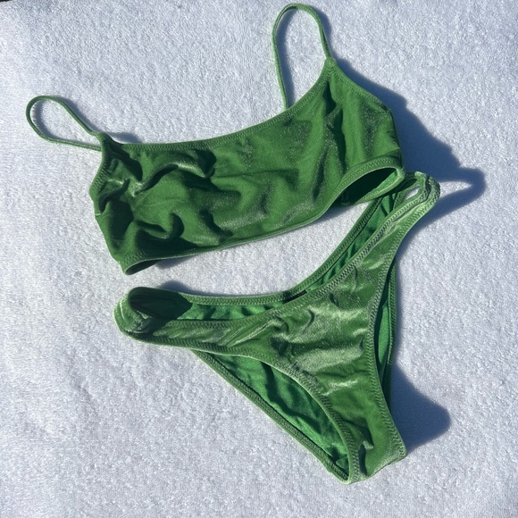 triangl swimwear Swim Triangl Mica Tropical Crush Bikini Set Green